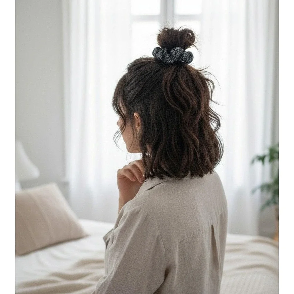 Spooky Spider Web Halloween Hair Scrunchie